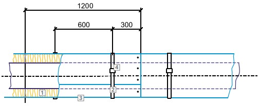 Устройство теплоизоляции трубопровода цилиндрами